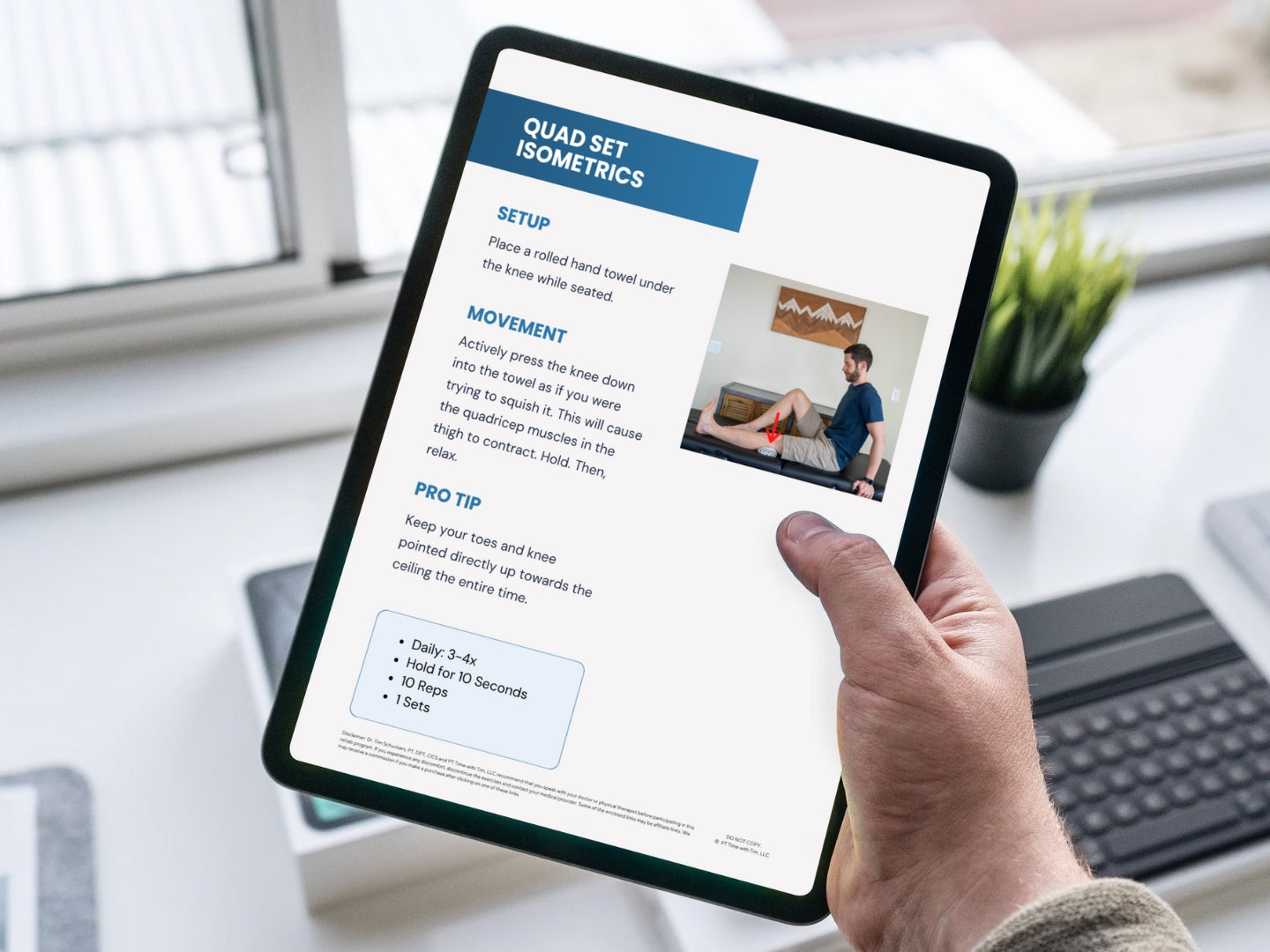ACL Tear At-Home Exercises (Without Surgery) Worksheet PDF mockup 2 on ipad