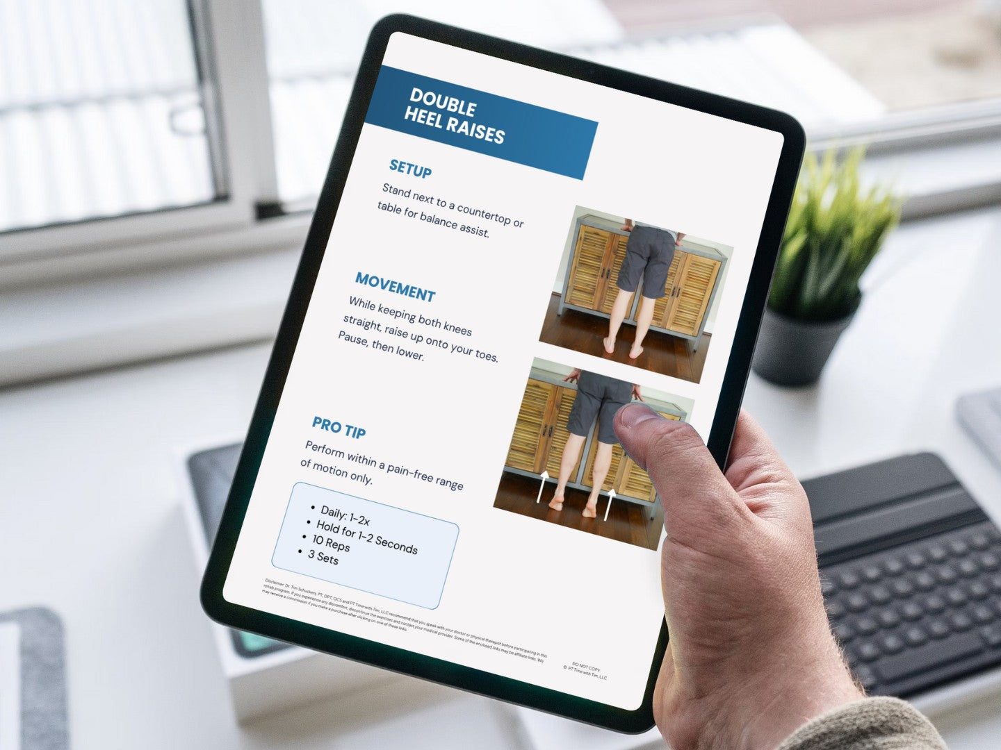 Achilles Tendonitis Exercises Worksheet PDF Mockup 1 on ipad