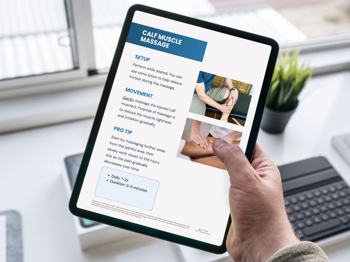 Calf Muscle Strain Exercises Worksheet PDF Mockup 1 on iPad