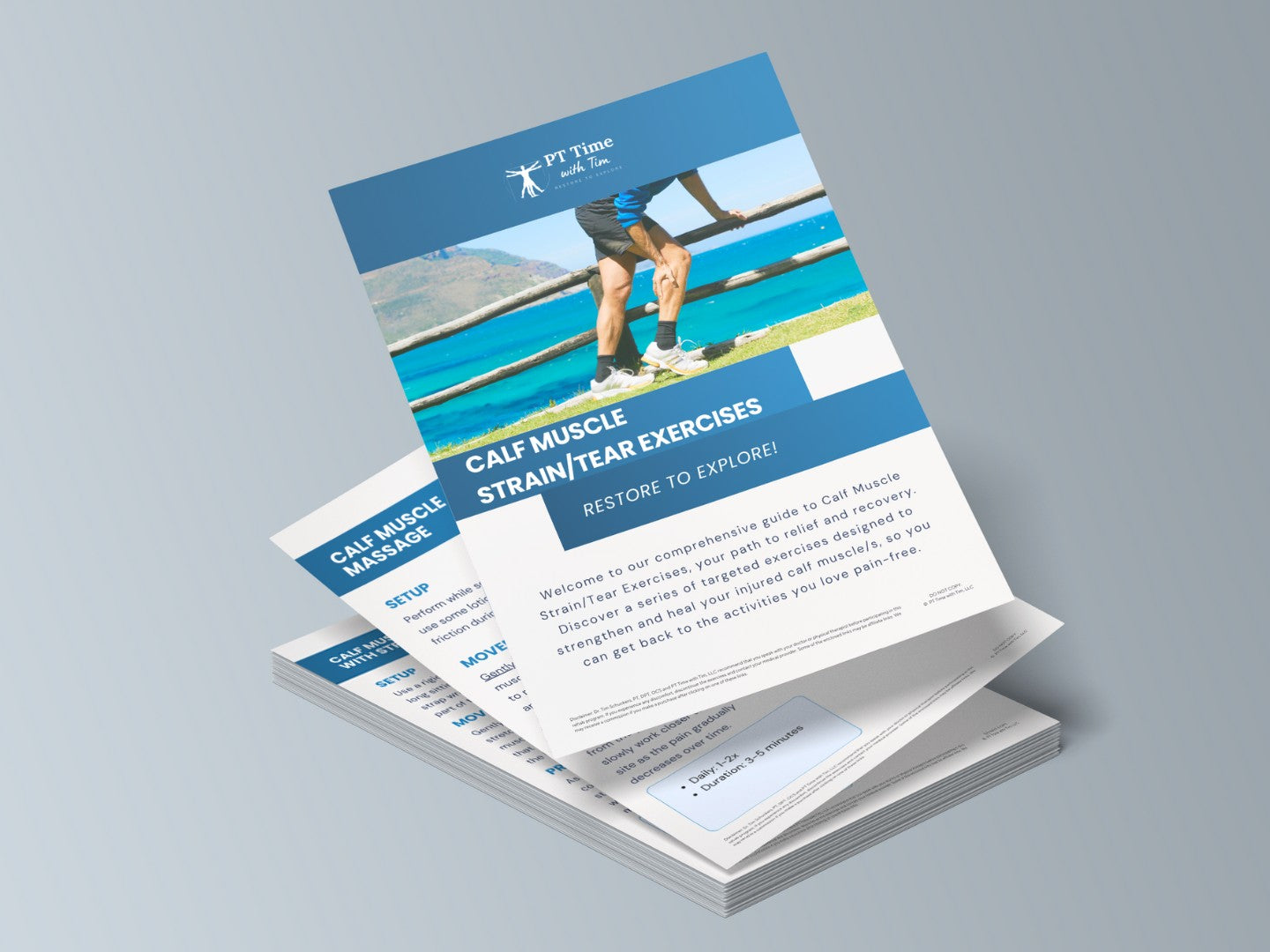 Calf Muscle Strain At-Home Exercises Worksheet PDF