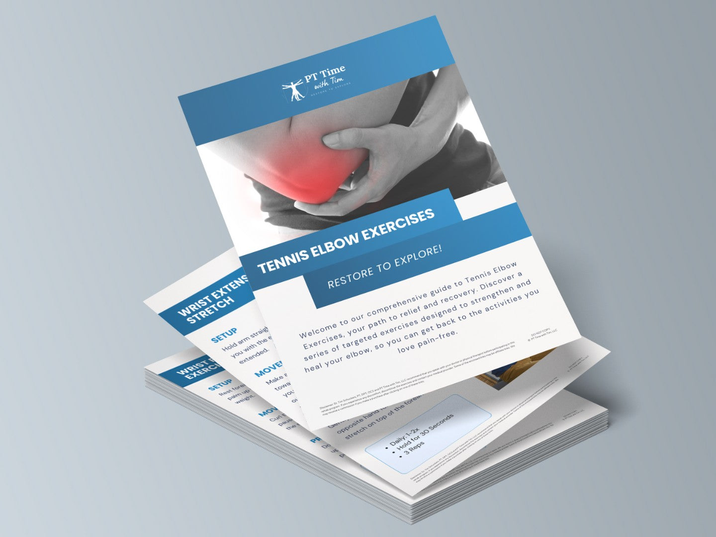 Tennis Elbow At-Home Exercises Worksheet PDF