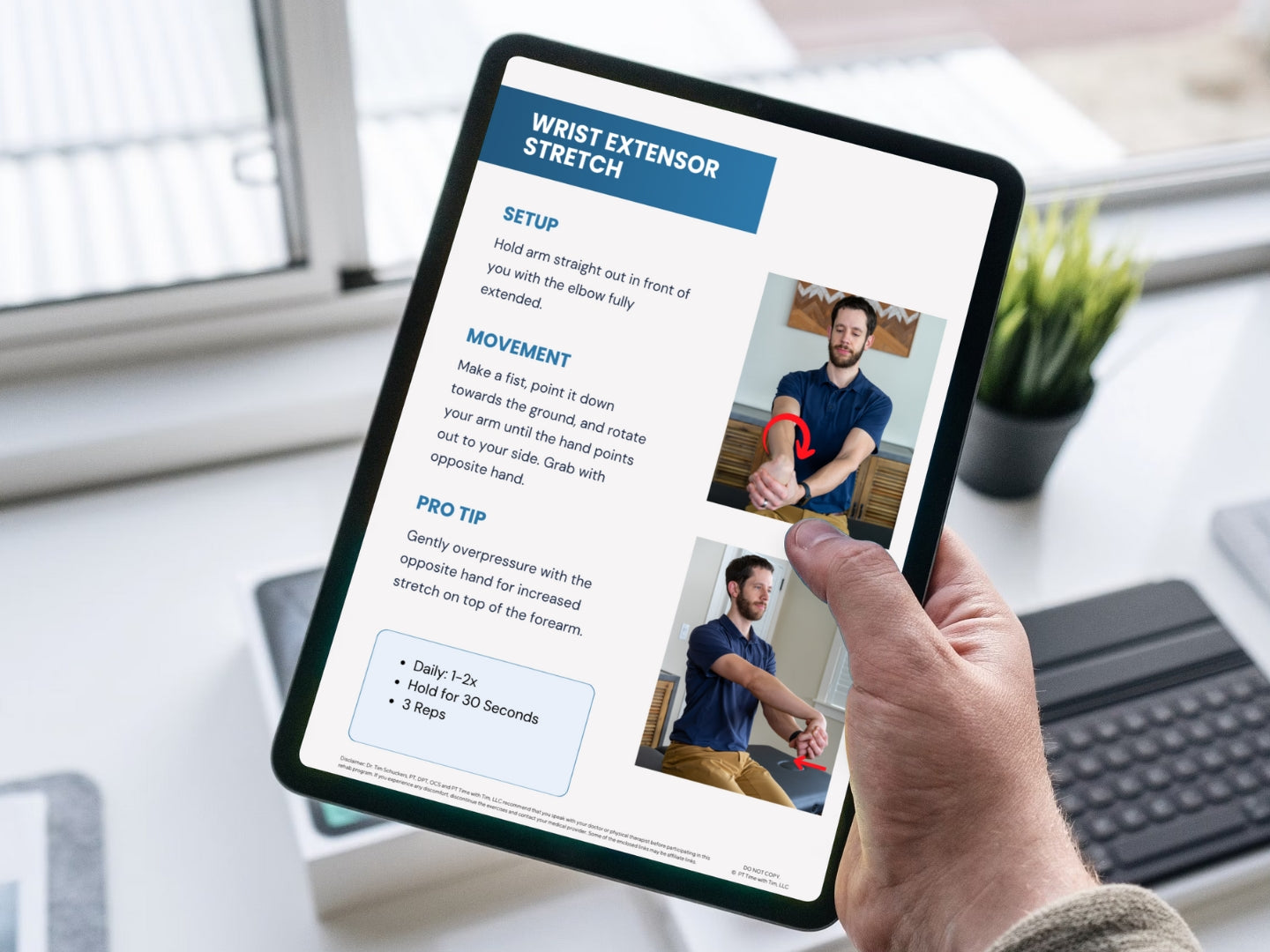 Tennis Elbow At-Home Exercises Worksheet PDF
