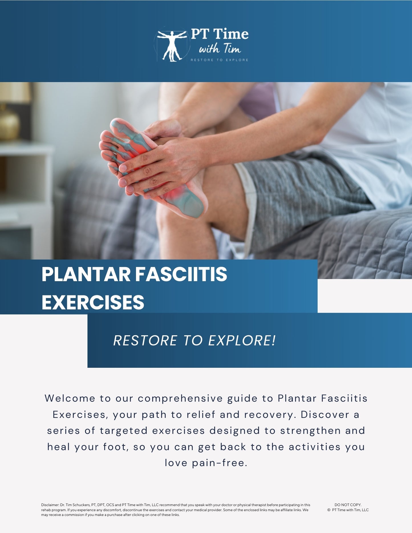 Plantar Fasciitis Exercises Worksheet PDF Mockup