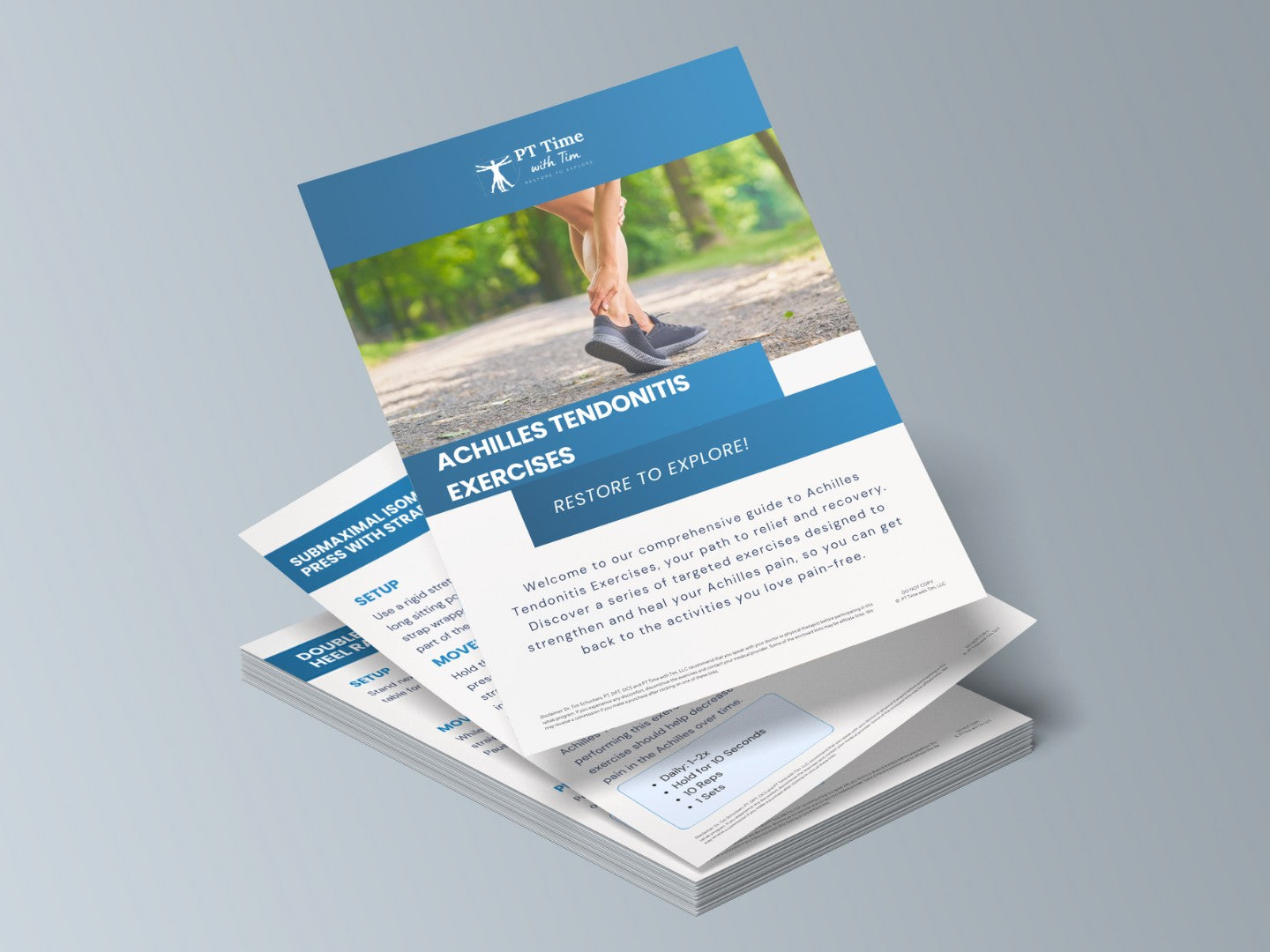 Achilles Tendonitis At-Home Exercises Worksheet PDF