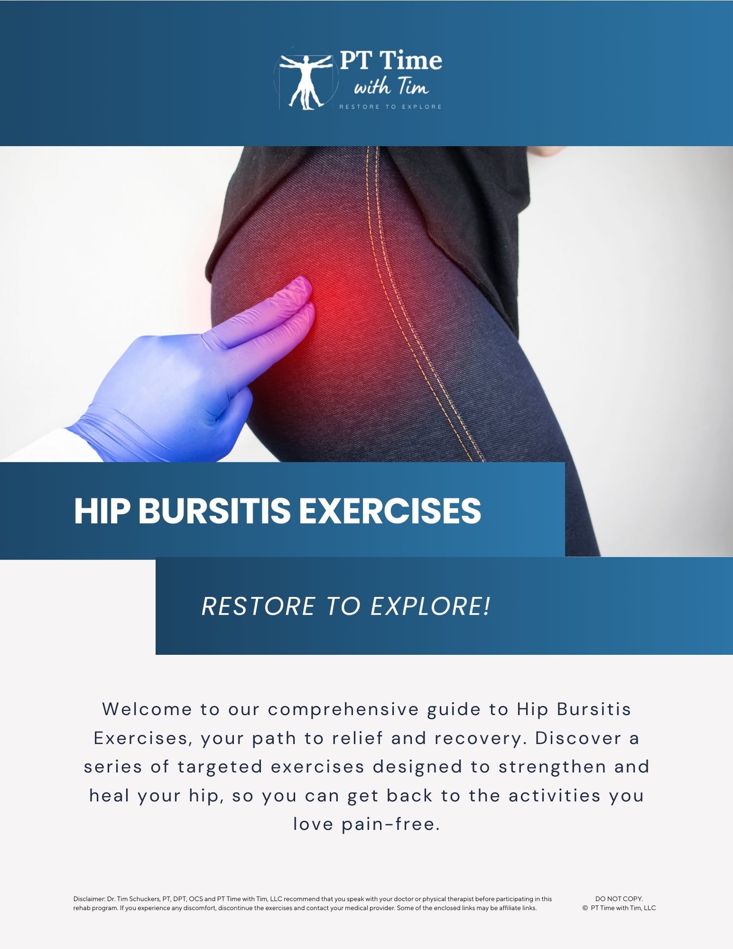 Hip Bursitis At-Home Exercises Worksheet PDF 2