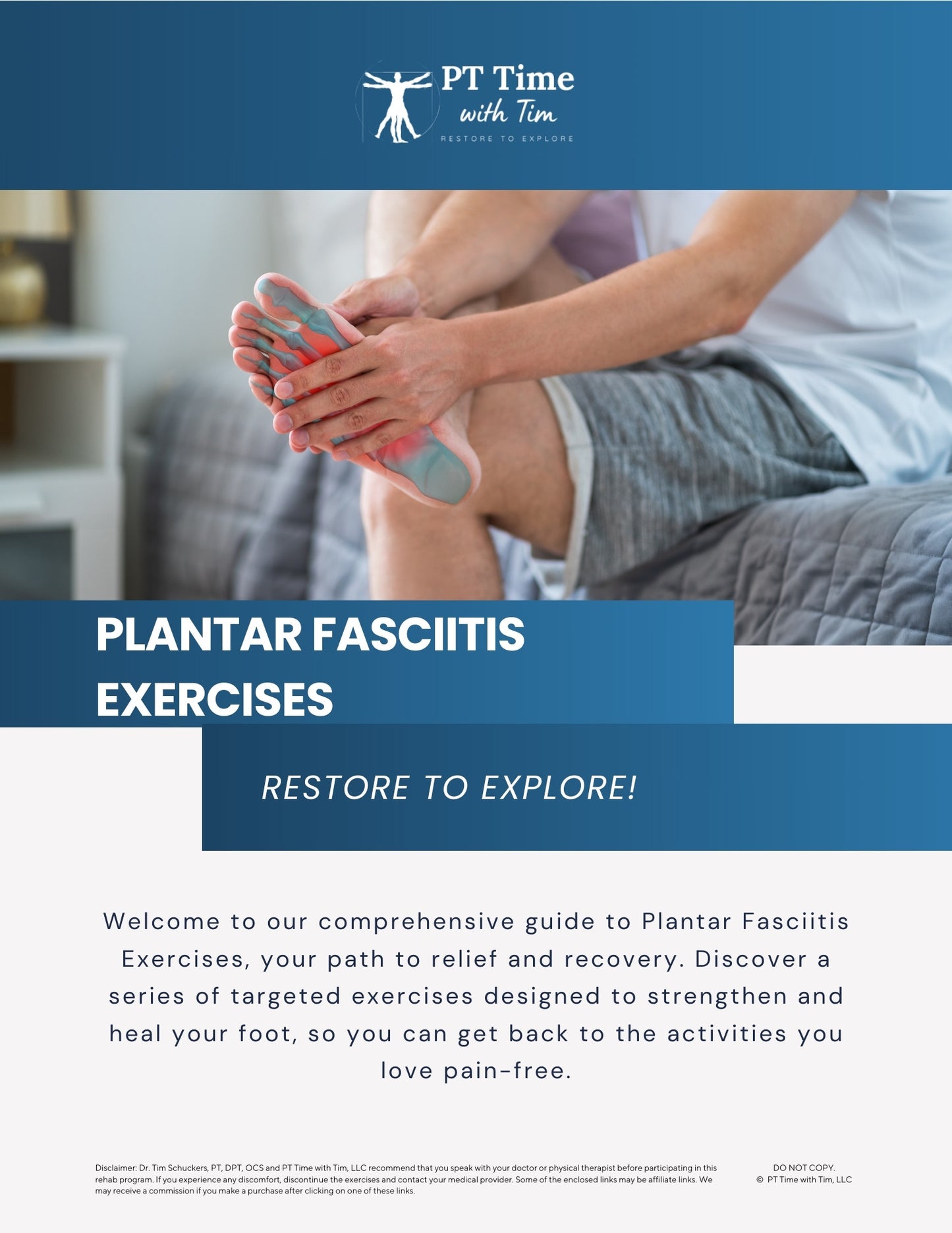 Plantar Fasciitis Exercises Worksheet PDF Mockup 
