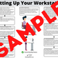 work desk ergonomics and posture handout home exercise worksheet pdf